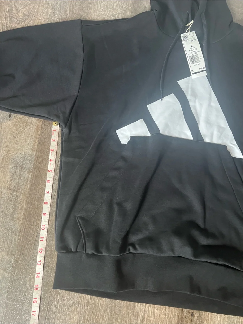 Adidas Big Logo Fleece Hoodie-Size Large